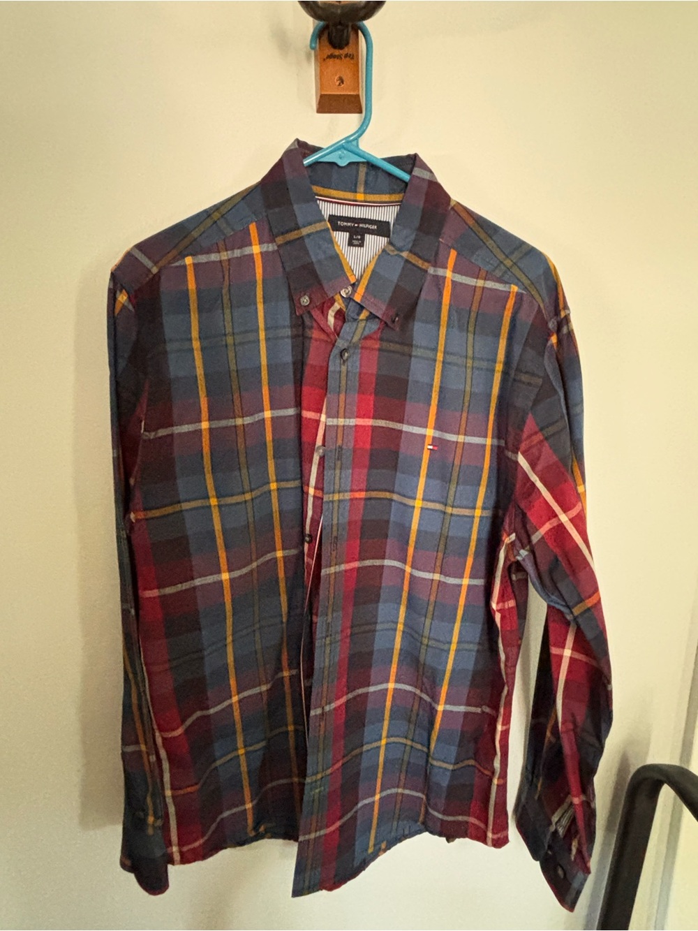 Tommy Hilfiger Blue, Red & Yellow Plaid Button-Down Shirt